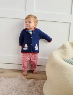 Sweaters & Cardigans-Boden Novelty logo Cardigan-Starboard Blue Boats StarboardBlueBoats
