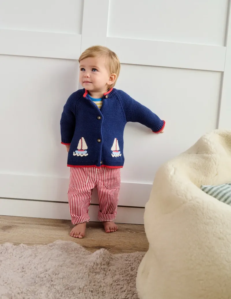 Sweaters & Cardigans-Boden Novelty logo Cardigan-Starboard Blue Boats StarboardBlueBoats