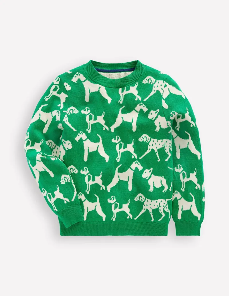 Sweaters & Cardigans-Boden Novelty Sweater-Sapling Green Dogs SaplingGreenDogs
