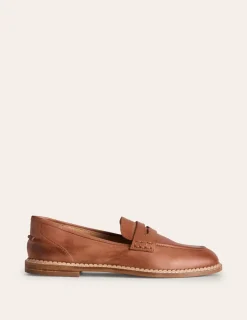 Flats | Loafers-Boden Nya Structured Penny Loafer-Tan Burnished Leather TanBurnishedLeather