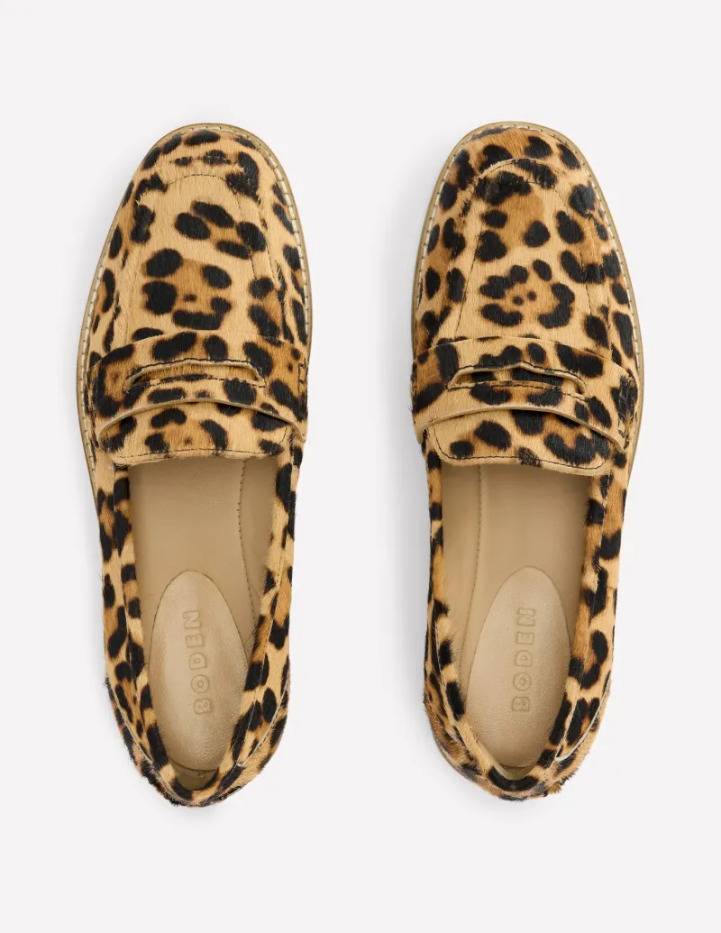 Loafers | Flats-Boden Nya Structured Penny Loafer-Classic Leopard ClassicLeopard