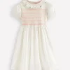 Dresses-Boden Occasion Smocked Dress- Ivory