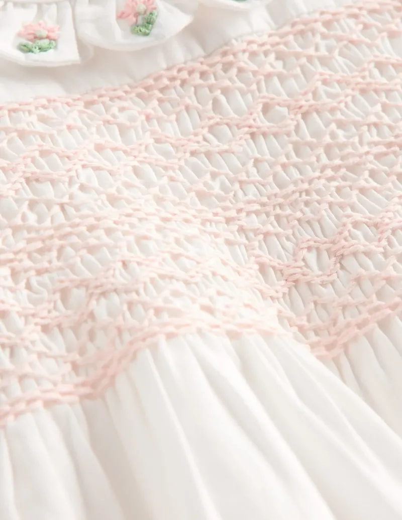Dresses-Boden Occasion Smocked Dress- Ivory