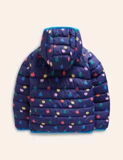 Coats & Jackets-Boden Pack-Away Padded Jacket-College Navy Rainbow Apples CollegeNavyRainbowApples