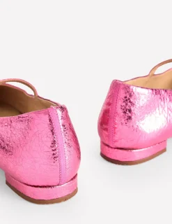 Flats-Boden Penelope Mary Jane Flat-Pink Peacock Metallic Leather PinkPeacockMetallicLeather