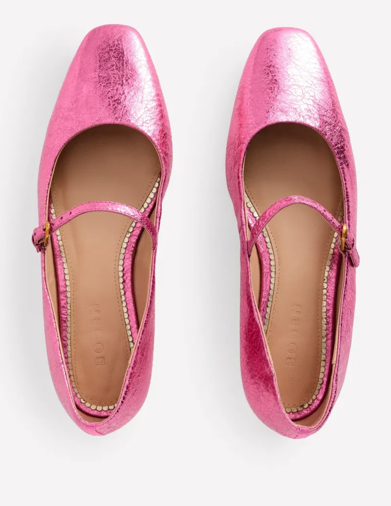 Flats-Boden Penelope Mary Jane Flat-Pink Peacock Metallic Leather PinkPeacockMetallicLeather