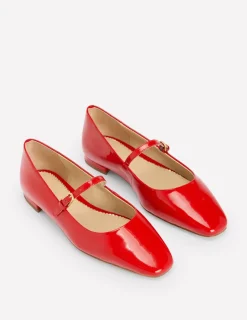 Flats-Boden Penelope Mary Jane Flat-Post Box Red Patent PostBoxRedPatent