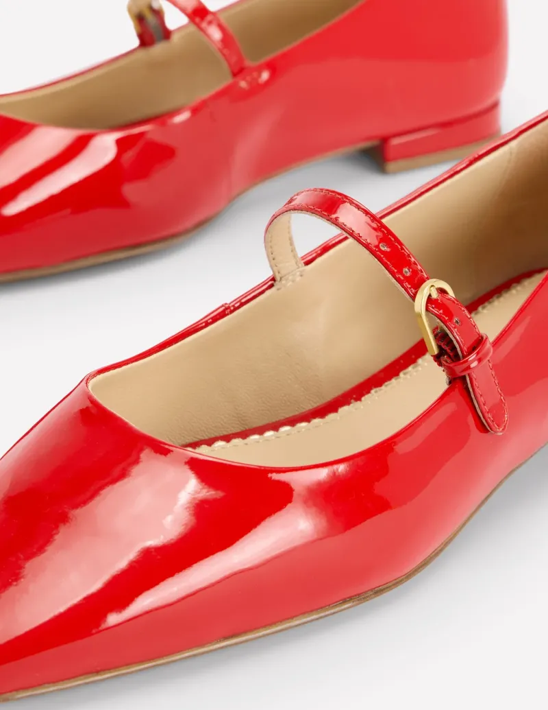 Flats-Boden Penelope Mary Jane Flat-Post Box Red Patent PostBoxRedPatent