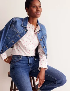 Tops & Blouses | Shirts-Boden Phoebe Shirt-Ivory, Party Pink Spot Ivory,PartyPinkSpot