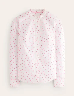 Tops & Blouses | Shirts-Boden Phoebe Shirt-Ivory, Party Pink Spot Ivory,PartyPinkSpot