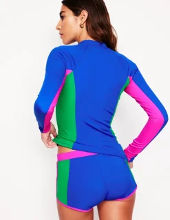 Swimwear-Boden Piped Raglan Rash Guard-Colbolt Blue ColboltBlue