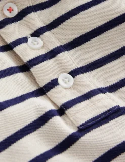 Tops, T-Shirts & Polos-Boden Piqué Polo Shirt-Ivory/College Navy Ivory/CollegeNavy