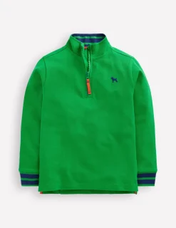 Tops, T-Shirts & Polos-Boden Pique Polo Half Zip-Sapling Green SaplingGreen