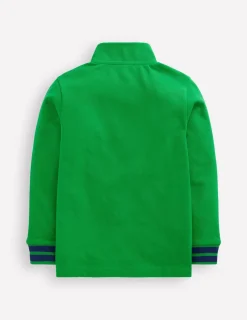Tops, T-Shirts & Polos-Boden Pique Polo Half Zip-Sapling Green SaplingGreen