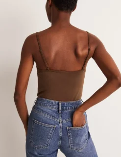 T-Shirts & Tanks | Tops & Blouses-Boden Plain Cami Top-Deep Brown DeepBrown