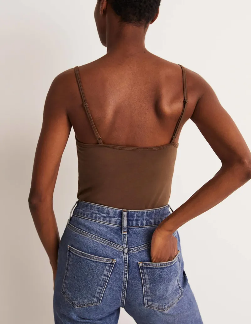 T-Shirts & Tanks | Tops & Blouses-Boden Plain Cami Top-Deep Brown DeepBrown