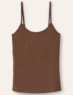 T-Shirts & Tanks | Tops & Blouses-Boden Plain Cami Top-Deep Brown DeepBrown