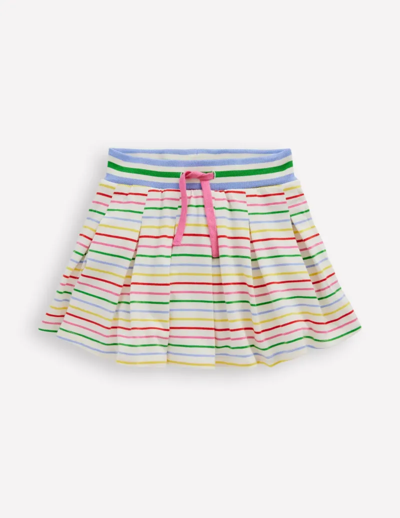 Skirts & Skorts-Boden Pleated Jersey Skort-Multi Stripe MultiStripe