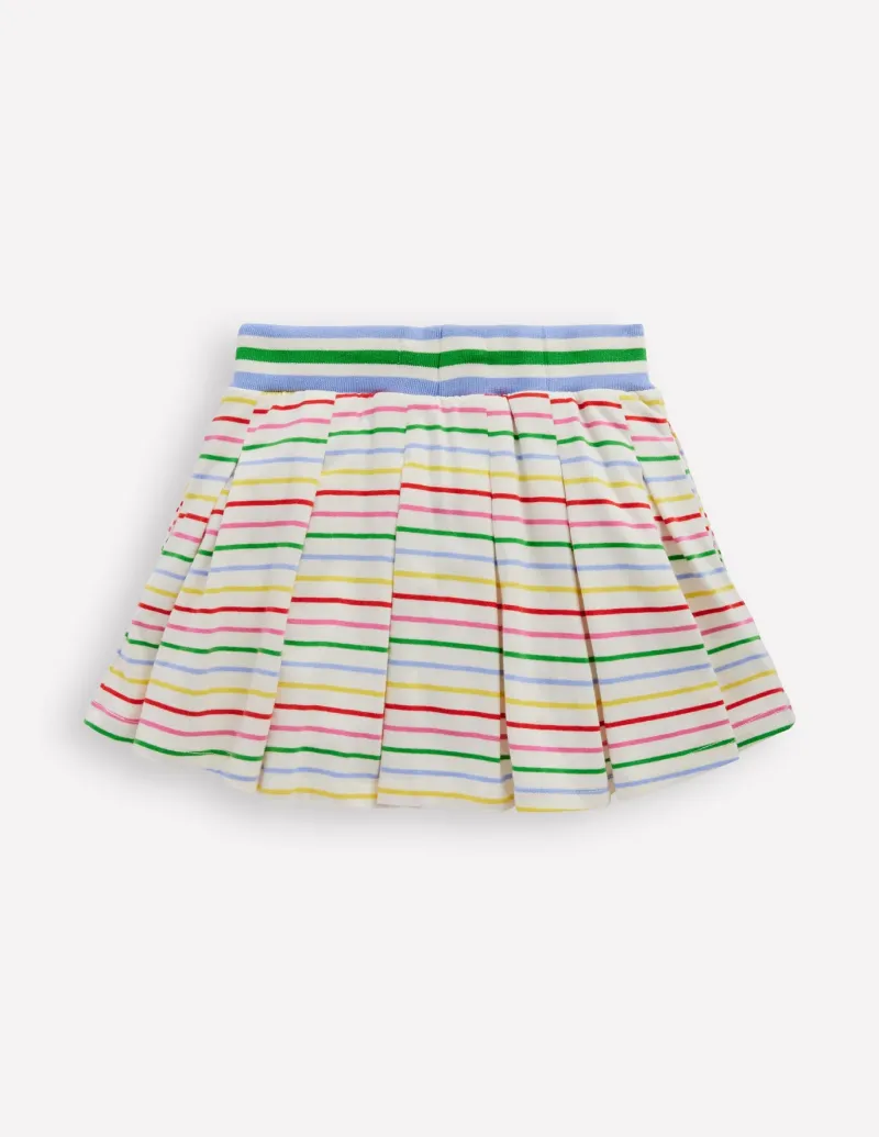 Skirts & Skorts-Boden Pleated Jersey Skort-Multi Stripe MultiStripe