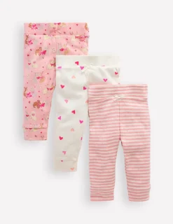 Bottoms-Boden Pointelle 3 Pack Leggings-Pink Love Bunnies PinkLoveBunnies