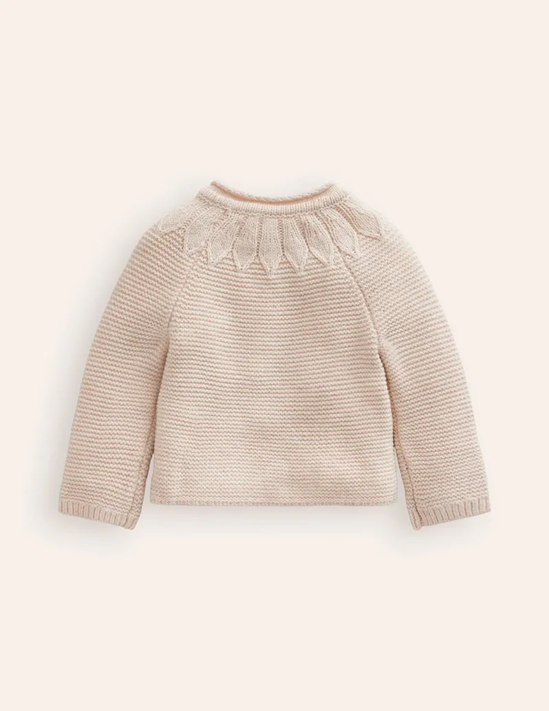 Sweaters & Cardigans-Boden Pointelle Yoke Cardigan- Ivory