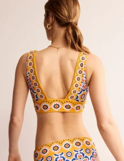 Swimwear-Boden Porto Bikini Top-Artisan Gold, Mosaic Tile ArtisanGold,MosaicTile