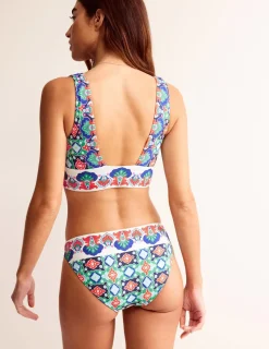 Swimwear-Boden Porto Bikini Top-Green Tambourine, Coastal Tile GreenTambourine,CoastalTile