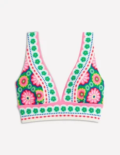 Swimwear-Boden Porto Bikini Top-Multi, Flower Tile Multi,FlowerTile