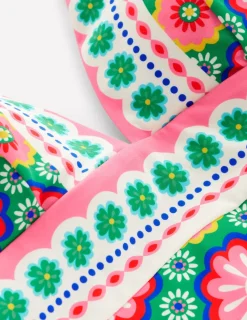 Swimwear-Boden Porto V-Neck Swimsuit-Multi, Flower Tile Multi,FlowerTile