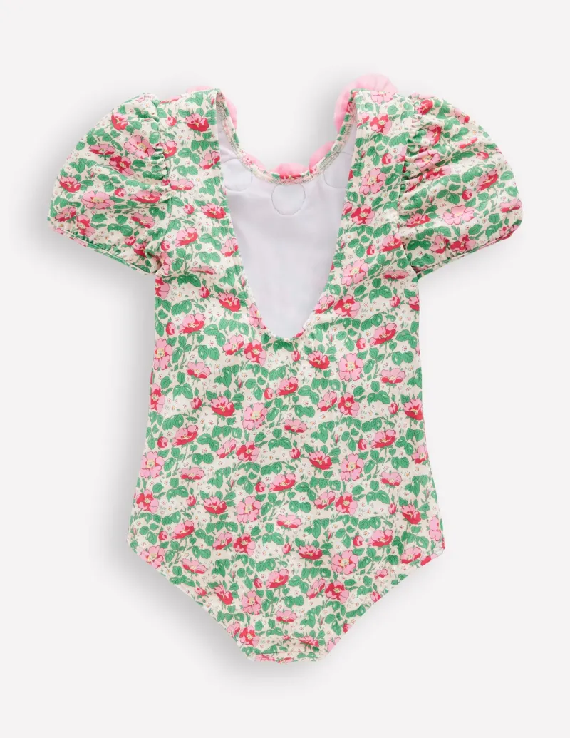 Swimwear & Beachwear-Boden Pretty Scoopback Swimsuit-Chalk Pink Wild Rose ChalkPinkWildRose