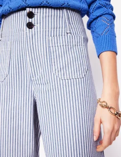 Pants-Boden Primrose Patch Pocket Trousers-Ticking Stripe TickingStripe