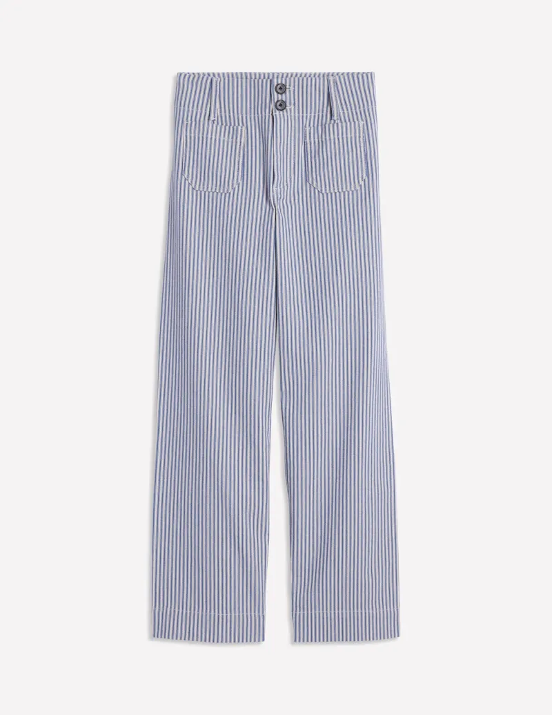 Pants-Boden Primrose Patch Pocket Trousers-Ticking Stripe TickingStripe