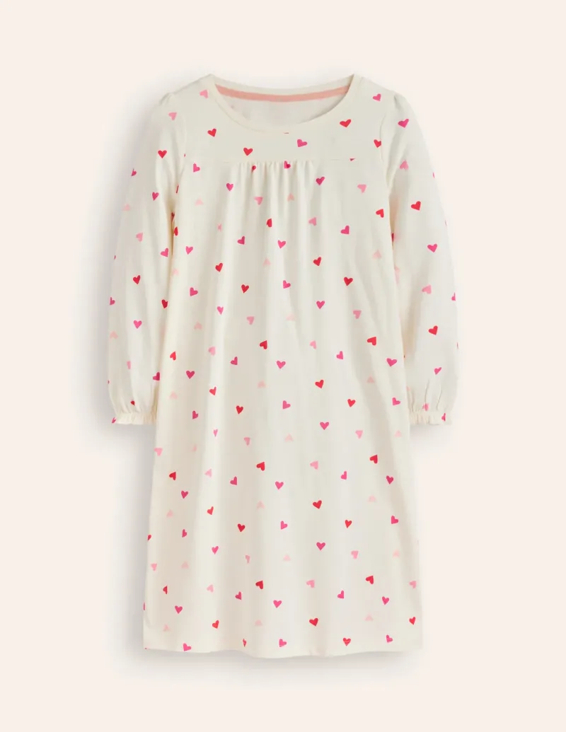Sleepwear & Pajamas-Boden Printed Long-sleeved Nightie-Multi Hearts MultiHearts