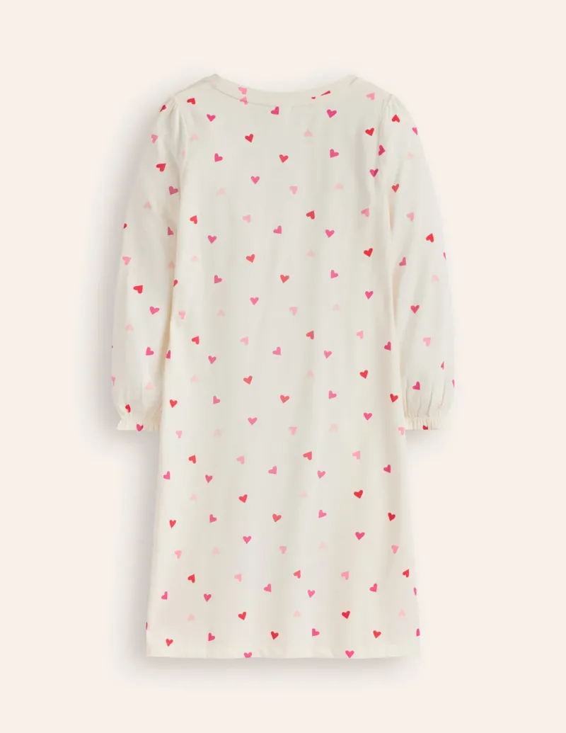 Sleepwear & Pajamas-Boden Printed Long-sleeved Nightie-Multi Hearts MultiHearts