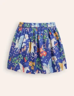 Skirts & Skorts-Boden Printed Pull-On Twirly Skirt-Blue Enchanted Unicorn BlueEnchantedUnicorn