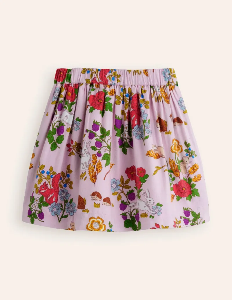 Skirts & Skorts-Boden Printed Pull-On Twirly Skirt-Pink Valentines Bunny PinkValentinesBunny
