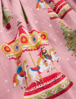 Skirts & Skorts-Boden Printed Pull-On Twirly Skirt-Vintage Pink Carousel VintagePinkCarousel