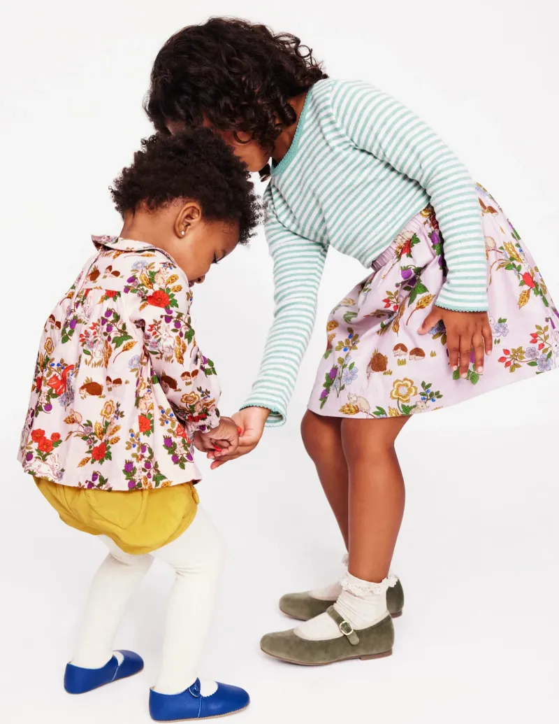 Skirts & Skorts-Boden Printed Pull-On Twirly Skirt-Pink Valentines Bunny PinkValentinesBunny