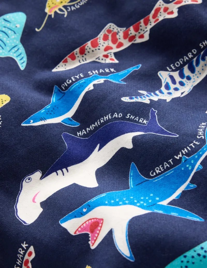Sweatshirts & Hoodies | Tops, T-Shirts & Polos-Boden Printed Sweatshirt-College Navy Sharks CollegeNavySharks