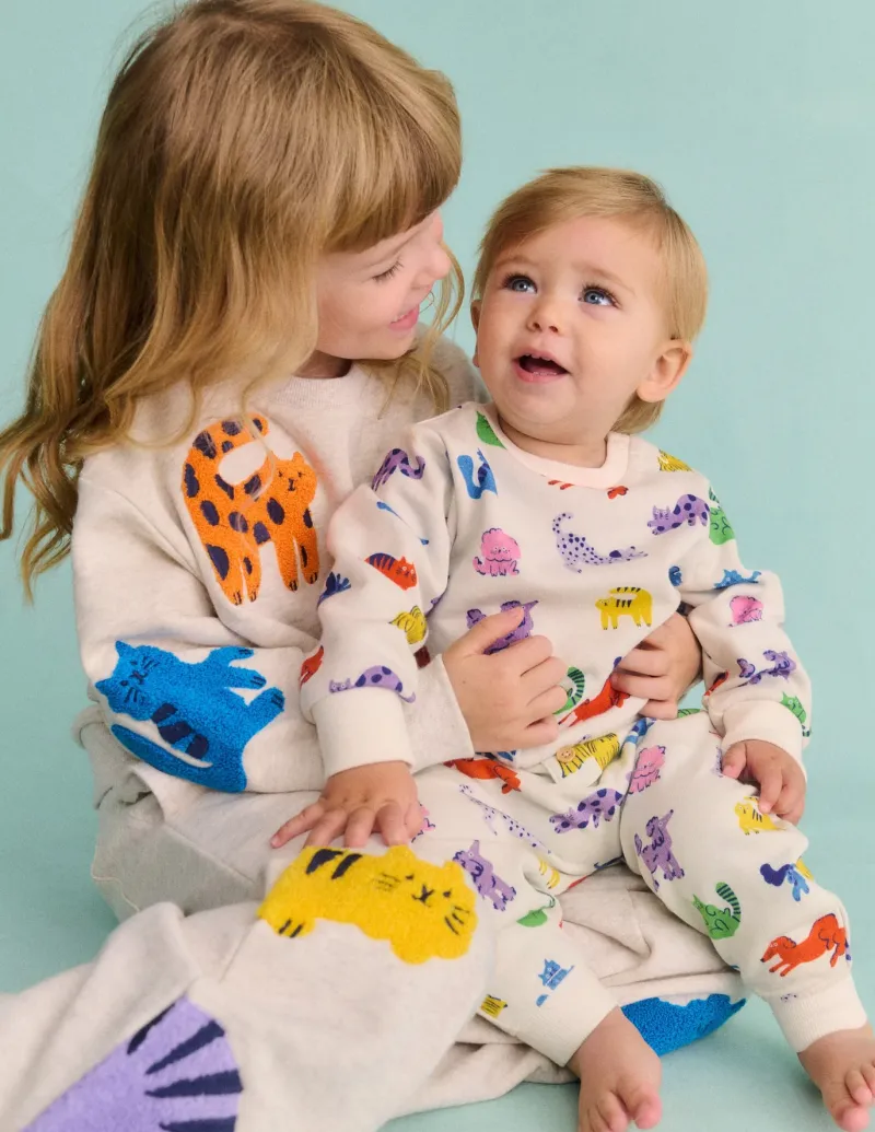 Tops & Bodysuits-Boden Printed Sweatshirt-Multi Spaced Rainbow Pets MultiSpacedRainbowPets
