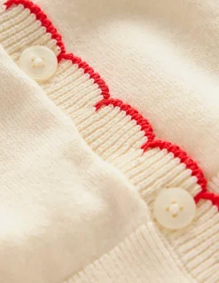 Sweaters & Cardigans-Boden Pru Scallop Trim Cardigan-Warm Ivory WarmIvory