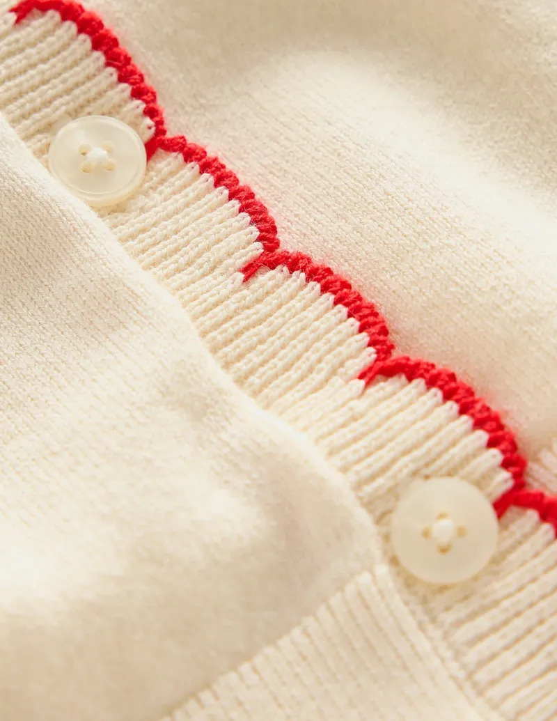 Sweaters & Cardigans-Boden Pru Scallop Trim Cardigan-Warm Ivory WarmIvory