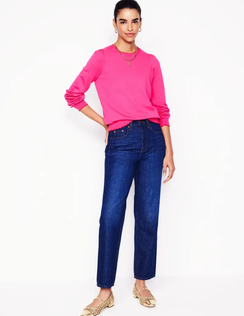 Sweaters & Cardigans-Boden Pru Scallop Trim Sweater-Pink Peony PinkPeony