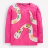 Tops & T-Shirts-Boden Puff Sleeve Applique T-shirt-Pink Lunar New Year Snake PinkLunarNewYearSnake