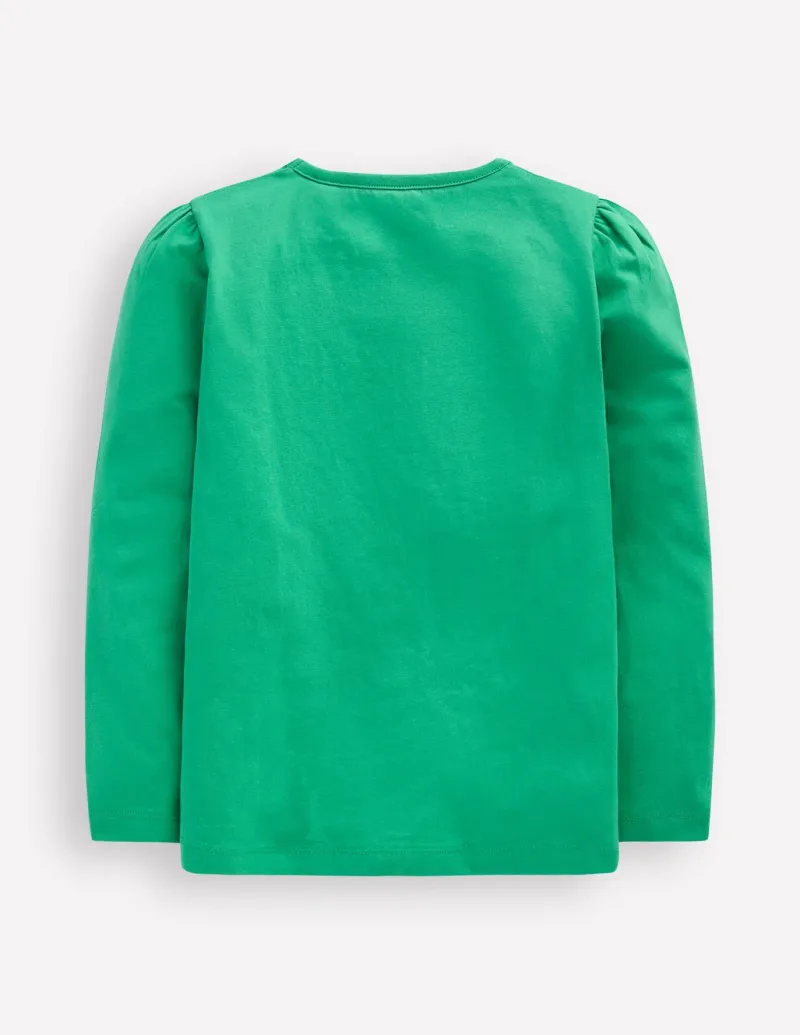 Tops & T-Shirts-Boden Puff Sleeve Applique T-shirt-Aloe Green Bunny AloeGreenBunny