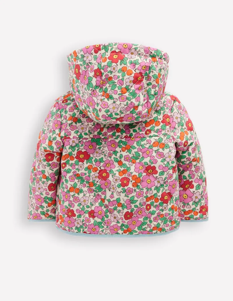 Coats & Jackets-Boden Quilted Hooded Jacket-Pink Apple Blossom Floral PinkAppleBlossomFloral