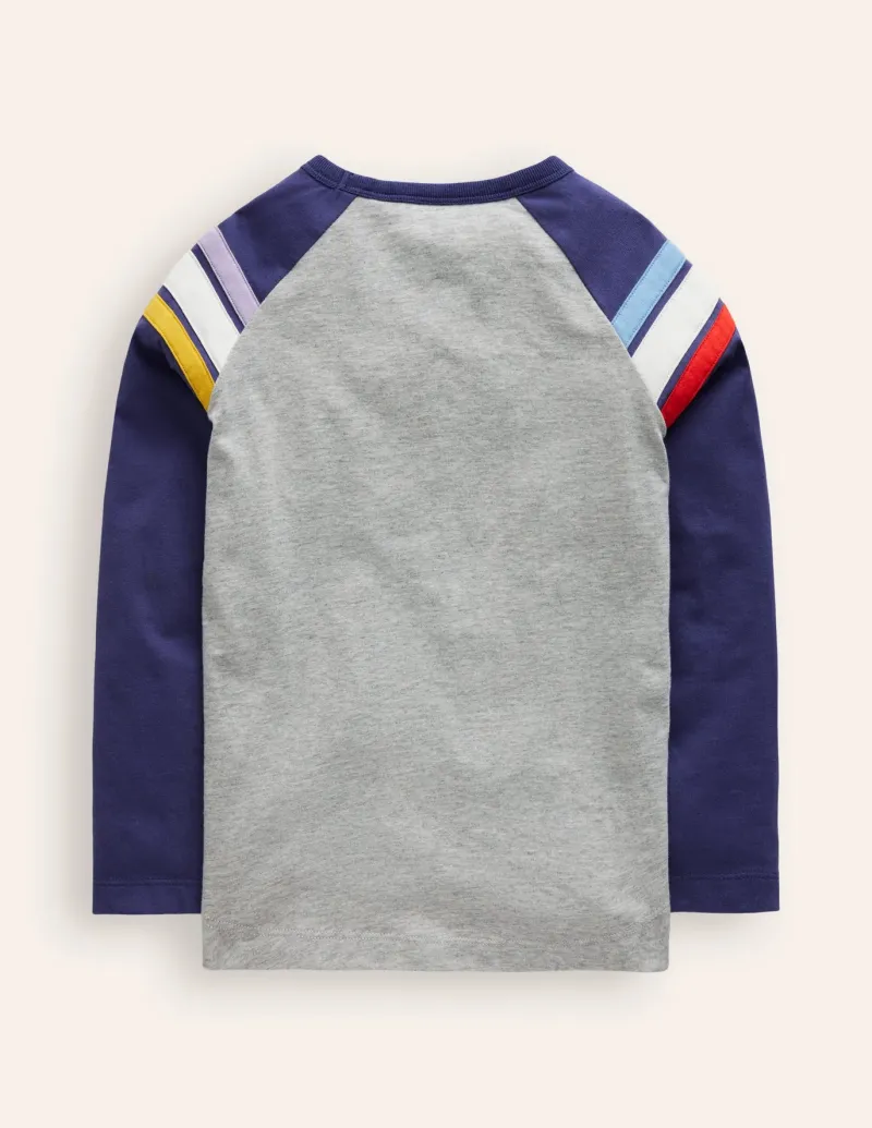 Tops, T-Shirts & Polos-Boden Raglan T-Shirt-Grey Marl/ Starboard Blue GreyMarl/StarboardBlue