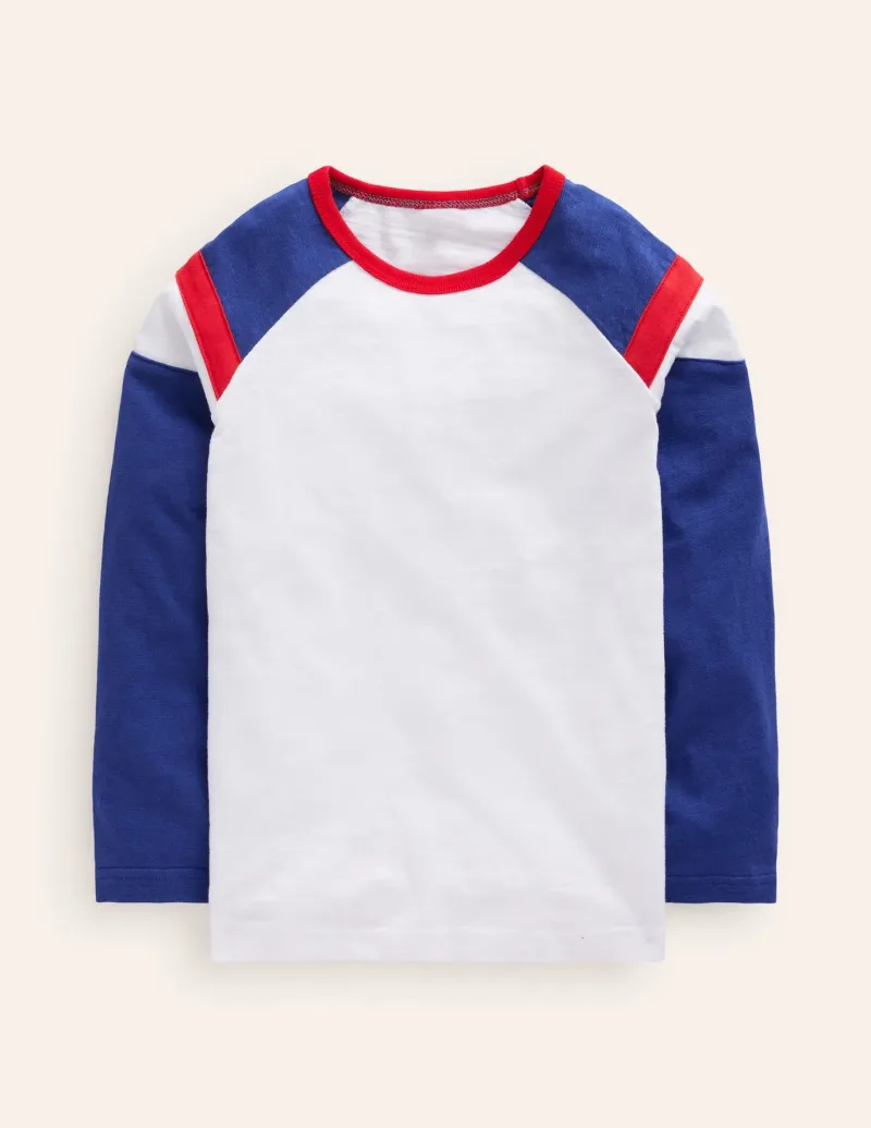 Tops, T-Shirts & Polos-Boden Raglan T-Shirt-Ivory/ Dazzling Blue Ivory/DazzlingBlue