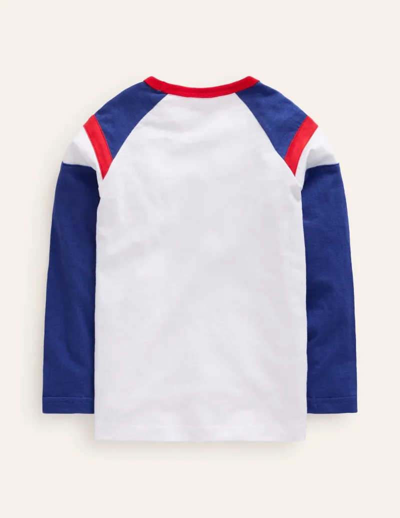 Tops, T-Shirts & Polos-Boden Raglan T-Shirt-Ivory/ Dazzling Blue Ivory/DazzlingBlue