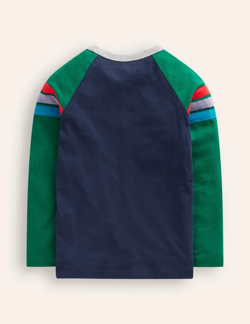 Tops, T-Shirts & Polos-Boden Raglan T-Shirt-Jewel Green/ Navy JewelGreen/Navy